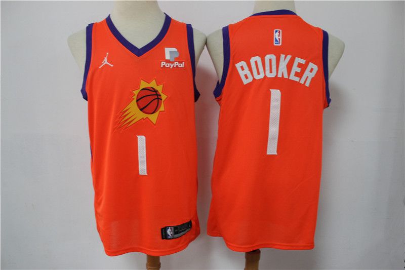 Men Phoenix Suns #1 Booker Orange Game 2021 NBA Jersey